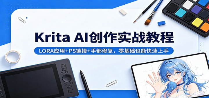Krita AI����ʵս�̳̣�LORAӦ��+PS����+�ֲ��޸��������Ҳ�ܿ�������