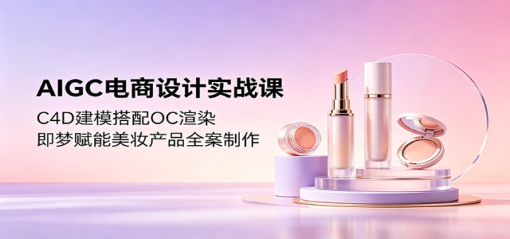 AIGC�������ʵս�Σ�C4D��ģ����OC��Ⱦ�����θ�����ױ��Ʒȫ������