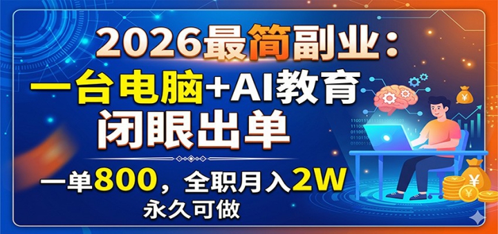 2026���ҵ��һ̨����+AI���������۳�����һ��800��ȫְ����2W�����ÿ���
