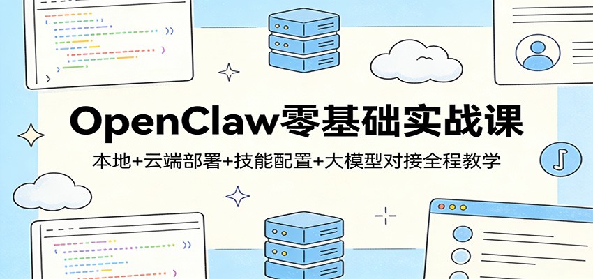 OpenClaw�����ʵս�Σ�����+�ƶ˲���+��������+��ģ�ͶԽ�ȫ�̽�ѧ6229 ����:��Ե��ҵ�� ����ID:119467 