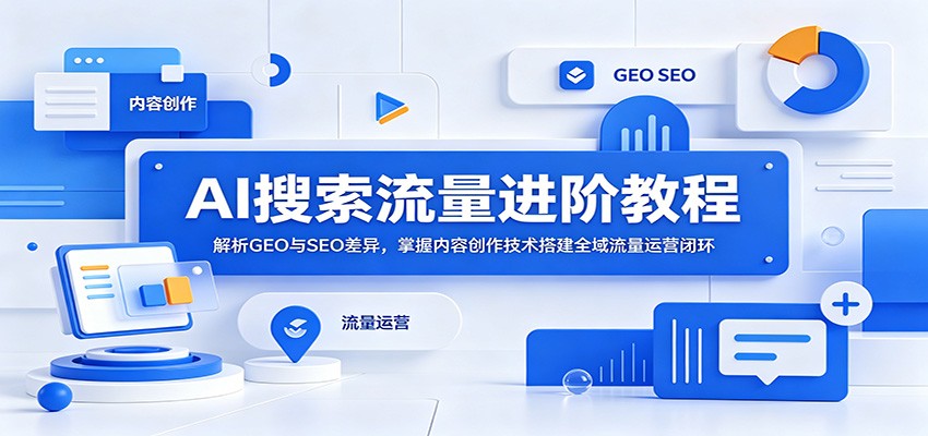 AI�����������׽̳̣�����GEO��SEO���죬�������ݴ��������ȫ��������Ӫ�ջ�664 ����:��Ե��ҵ�� ����ID:120423 