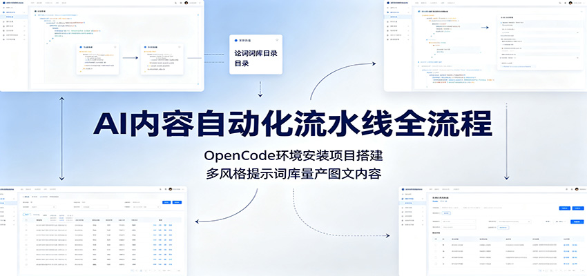 AI�����Զ�����ˮ��ȫ���̣�OpenCode������װ��Ŀ���������ʾ�ʿ�����ͼ������3175 ����:��Ե��ҵ�� ����ID:120747 