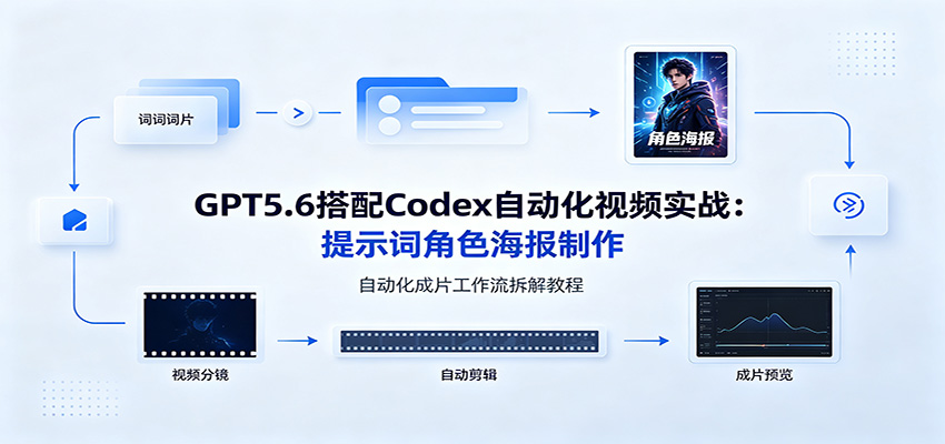 GPT5.6����Codex�Զ�����Ƶʵս����ʾ�ʽ�ɫ�����������Զ�����Ƭ���������̳�7946 ����:��Ե��ҵ�� ����ID:120844 