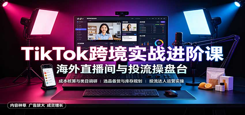 TikTok�羳ʵս���׿Σ��ɱ�������Ŀ���У�ѡƷ������Ͷ��������Ӫ612 ����:��Ե��ҵ�� ����ID:121393 